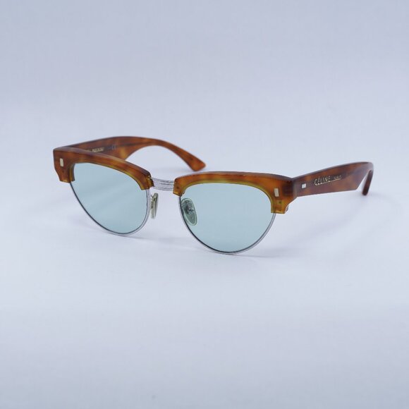 🕶️ New Celine CL40059U 18N Sunglasses - Light Havana Frame, Blue Lenses - Picture 1 of 12